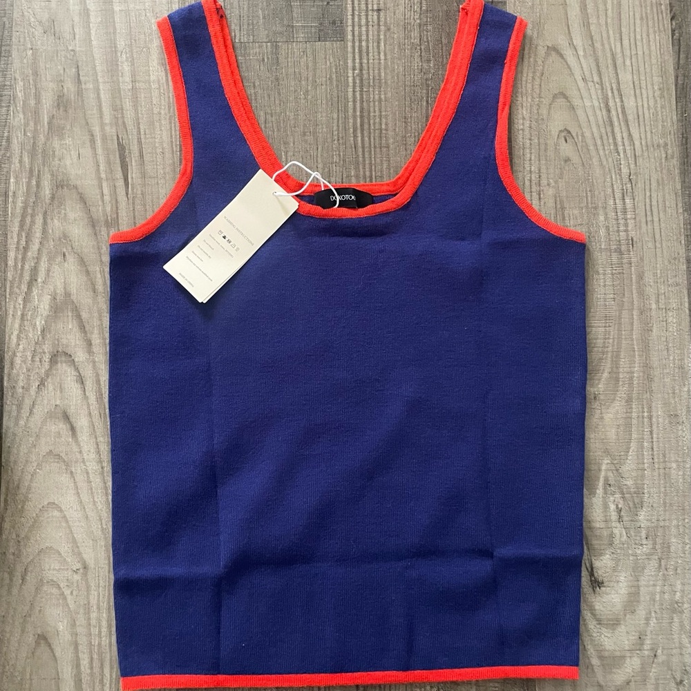 Stylish Blue and Red Women's Tank Top